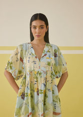 A Model Wearing Multicolor Paradise Wilds Dress, curated by Only Ethikal